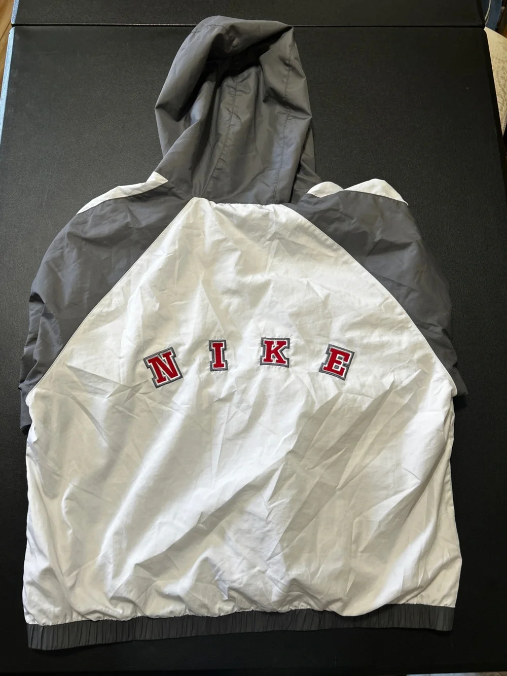 Nike Colorblock Full Zip Windbreaker Jacket Red Hood Embroidered Swoosh